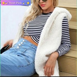 💫✨Soft & Warm!✨💫Sherpa Hooded Vest With Pockets US XL